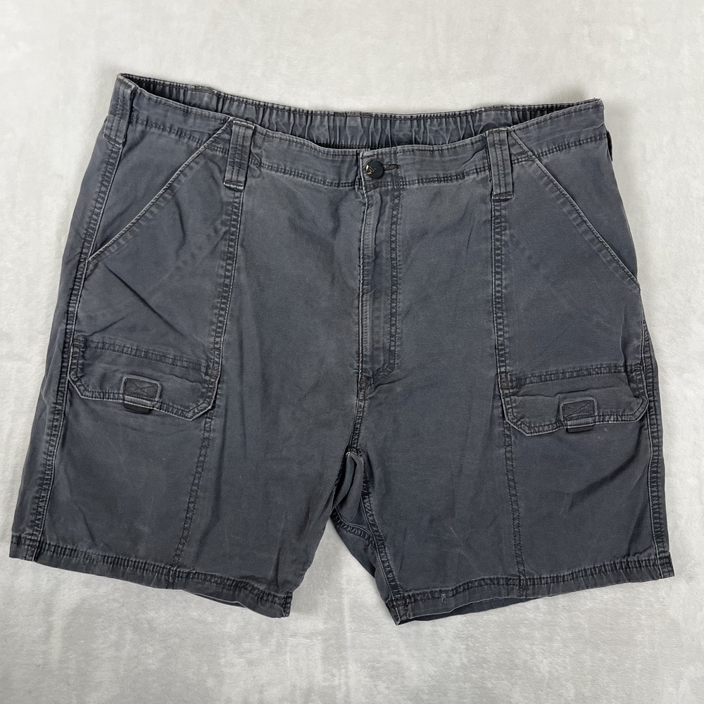 Wrangler All Terrain Cargo Shorts Mens 40 Gray Canvas 8 Inseam Utility